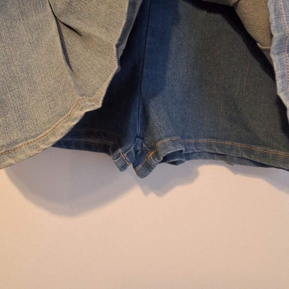 Micro-Denim Mini Skort. - Picture 2 of 4